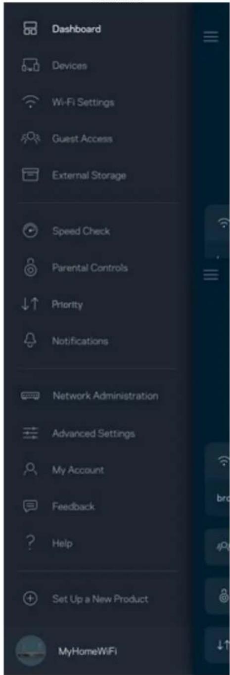 LINKSYS Hydra 6 - Meniul de navigare - 2