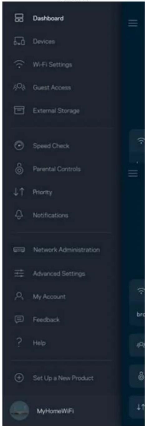 LINKSYS Hydra 6 - Navigaciós menu - 2