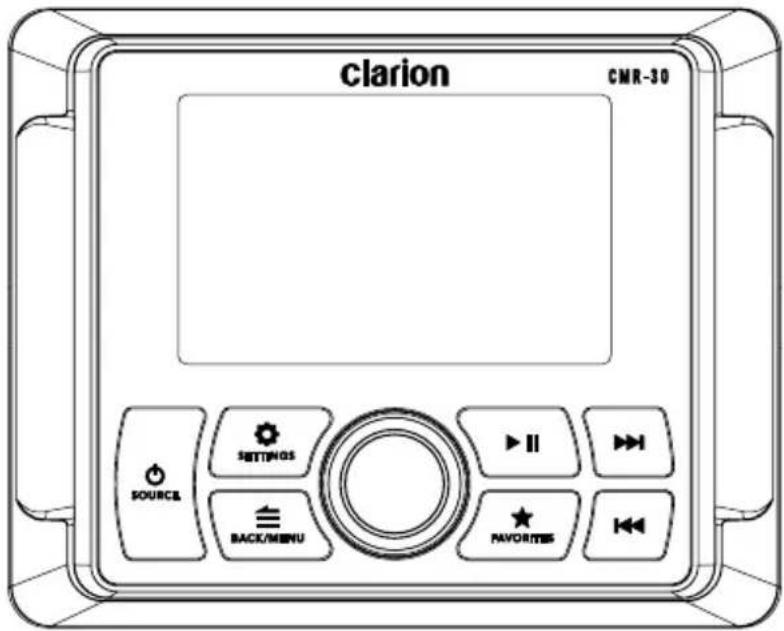 clarion CMR-30 SOURCE SETTINGS BACK/MENU ▶ II ▶ FAVORITES