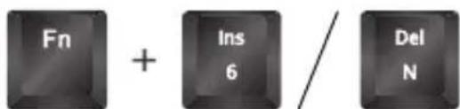Fn + Ins / Del 6 N