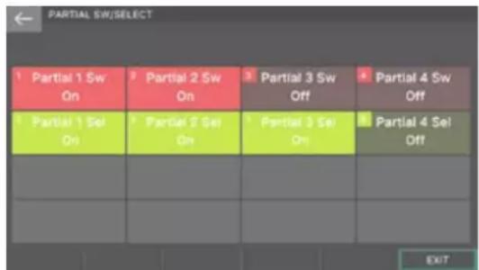 ROLAND FANTOM06 - Selection des partitions et activation/désactivation (Partial SW/sel) - 1
