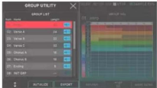 ROLAND FANTOM06 - Sur l'écran GROUP, Sélectionnez [E3] UTILITY. - 1