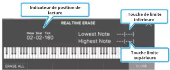 ROLAND FANTOM06 - Dans l'écran D'ENREGISTREMENT EN TEMPS RÉEL, Sélectionnez [E1] ERASE. - 1
