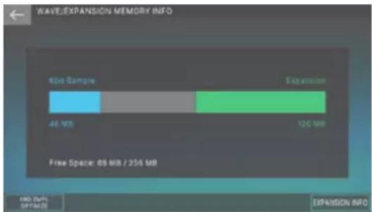 ROLAND FANTOM08 - ÉCRAN D'INFORMATION WAVE/EXTENSION MEMORY - 1
