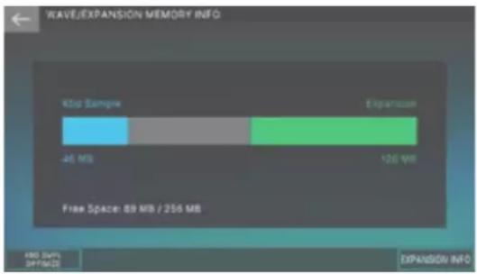 ROLAND FANTOM08 - ÉCRAN D'INFORMATION WAVE/EXTENSION MEMORY - 1