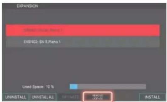 EXPANSION USEN02: SN 8.Piano 1 USEN02: SN 8.Piano 1 Used Space: 10 % UNINSTALL UNINSTALL ALL INITIALS ENCOU LOTRON INSTALL