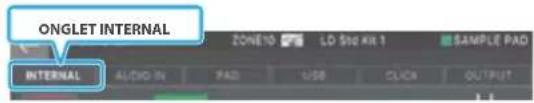 ONGLET INTERNAL INTERNAL AUDIO IN PADD USB CLICK OUTPUT