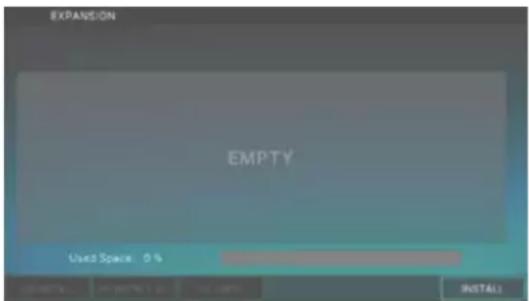 EXPANSION EMPTY Used Space: 0 % INSTALL