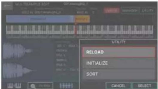 VOLI RELOAD INITIALIZE SORT CANCEL SELECT