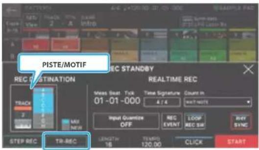 ROLAND FANTOM08 - Effectuez des réglages DE PISTE/MOTIF. - 1