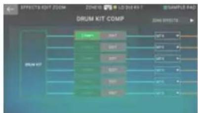 EFFECTS KIT ZOOM ZOOM 10 LED KIT 1 SAMPLE RAD DRUM KIT COMP DRUM KIT 100% 200% 300% 400% 500% 600% 700% 800% 900% 1000%