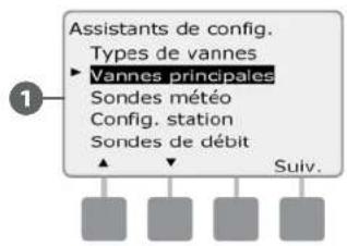 RAIN BIRD ESPLXD - Configuration des vannes principales - 2