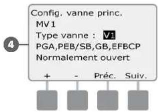 RAIN BIRD ESPLXD - Configuration des vannes principales - 5