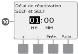 RAIN BIRD ESPLXD - Configurer SEEF et SELF - 10