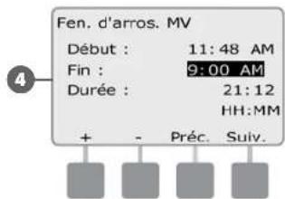 RAIN BIRD ESPLXD - Configurer une fenêtre d'arrosage MV - 6