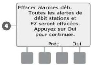 RAIN BIRD ESPLXD - Effacer les alarmes de débit - 6
