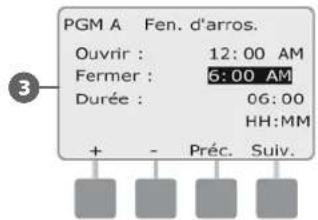RAIN BIRD ESPLXD - Configuration des fenêtres d'arrosage - 5