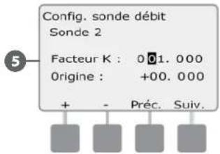RAIN BIRD ESPLXD - Configuration des sondes de débit personnalisées - 17