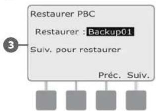 RAIN BIRD ESPLXD - Restaurer des programmes à partir d'une cartouche PBC-LXD - 7