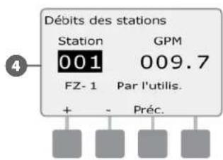 RAIN BIRD ESPLXD - Afficher les débits des stations - 6