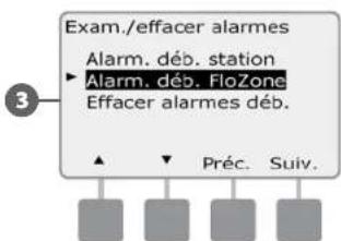 RAIN BIRD ESPLXD - Afficher les alarmes de débit FloZone™ - 5