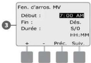RAIN BIRD ESPLXD - Configurer une fenêtre d'arrosage MV - 5