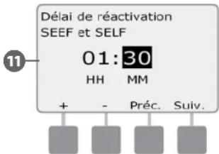 RAIN BIRD ESPLXD - Configurer SEEF et SELF - 11