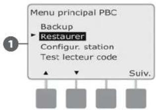 RAIN BIRD ESPLXD - Restaurer des programmes à partir d'une cartouche PBC-LXD - 5