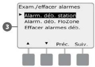 RAIN BIRD ESPLXD - Afficher les alarmes de débit des stations - 4