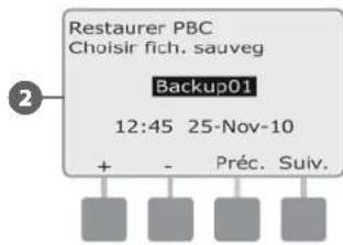 RAIN BIRD ESPLXD - Restaurer des programmes à partir d'une cartouche PBC-LXD - 6