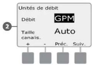 RAIN BIRD ESPLXD - Configurer les unités de débit - 4