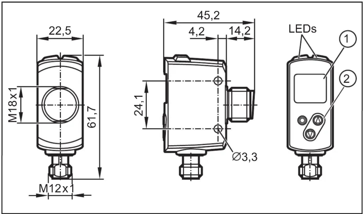 IFM OGD592 - Schéma d'encombrement - 1