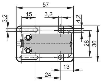 IFM KQ6005 - Bore hole dimensions of the mounting adapter - 1
