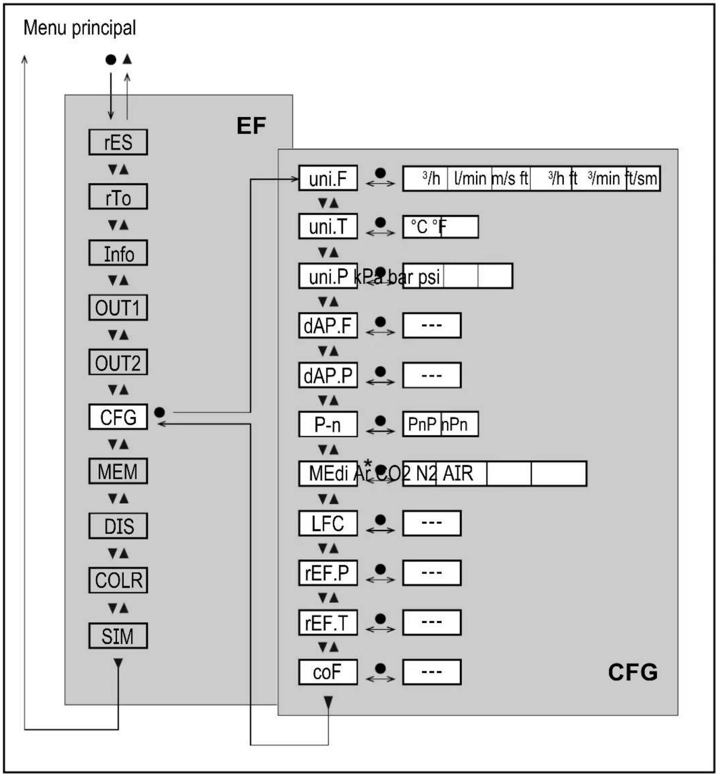 IFM SD5800 - Sous-menu CFG - 1
