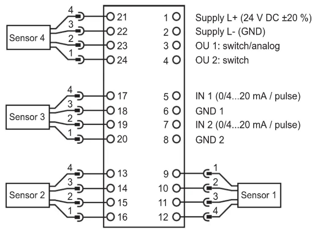 IFM VSE003 - Schéma de branchement - 1
