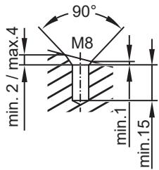 IFM VSM101 - Fixação de um sensor com cone de 90° - 1
