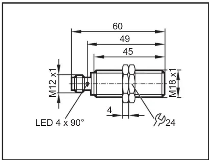 IFM DI5029 - Schéma d'encombrement - 1