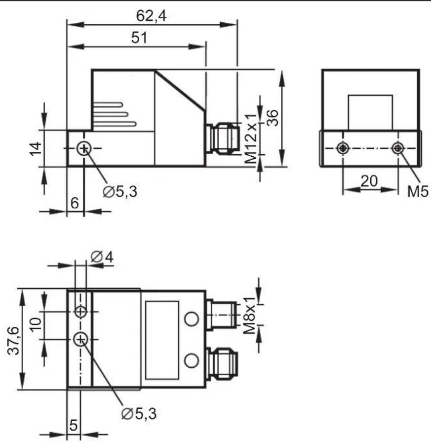 IFM VNB001 - Schéma d'encombrement - 1