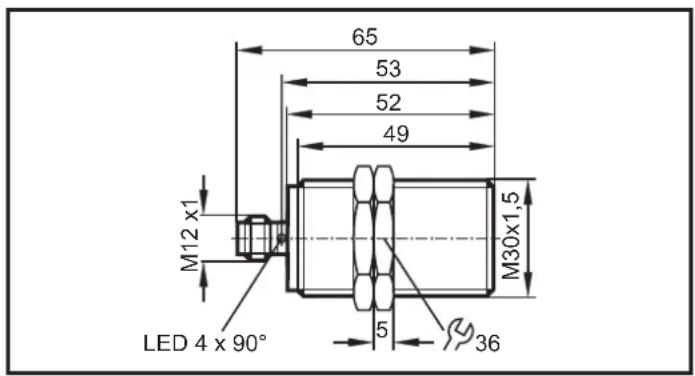 IFM DI5032 - Schéma d'encombrement - 1