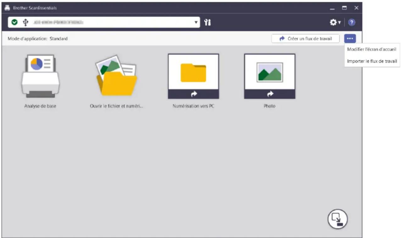 BROTHER ADS4100 - Importer un flux de travail - 1