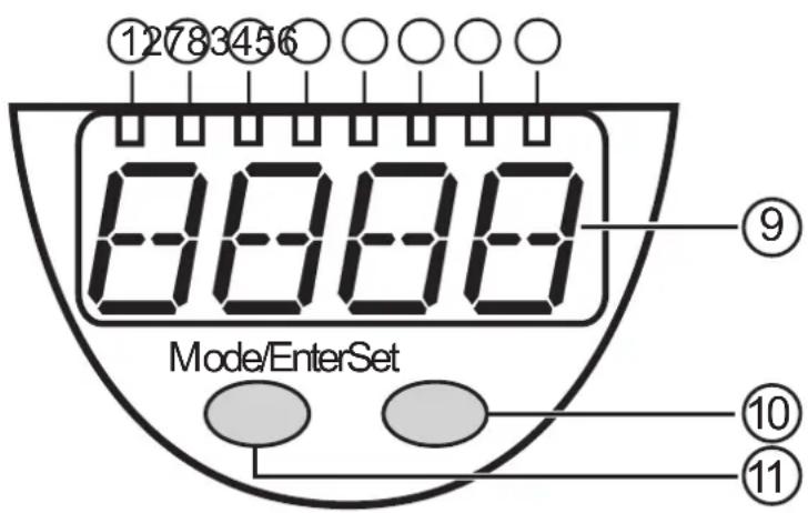 ⑫⑦⑧③④⑤⑥ 8888 Mode/EnterSet ⑨ ⑩ ⑪