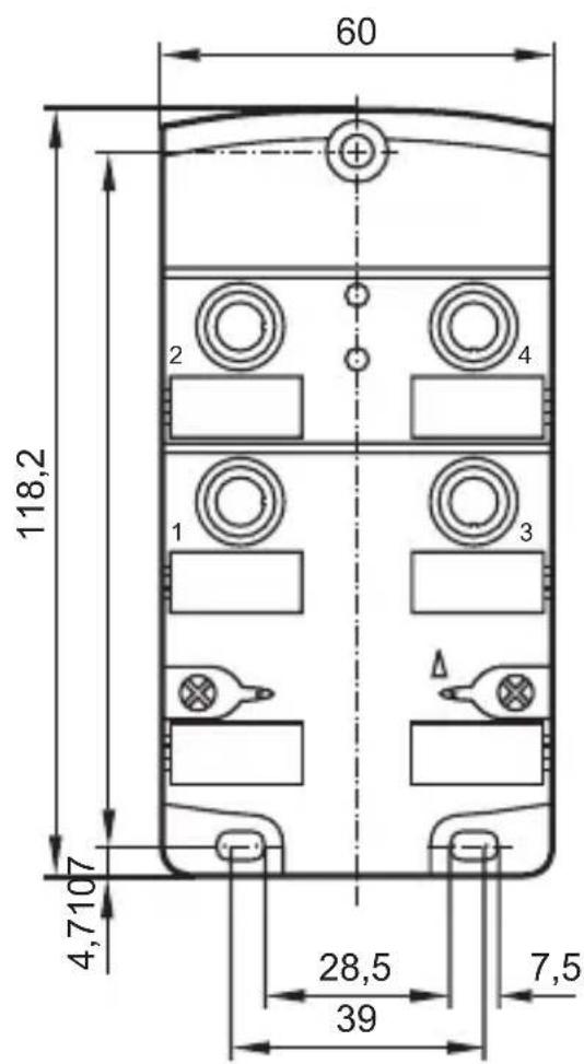 IFM AC2413 - Schéma d'encombrement - 1