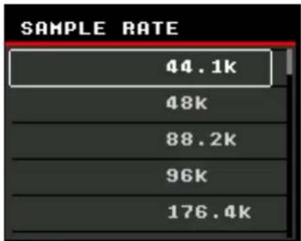 STEINBERG AXR4T - - SAMPLE RATE (Taux d'échantillonnage) - 1