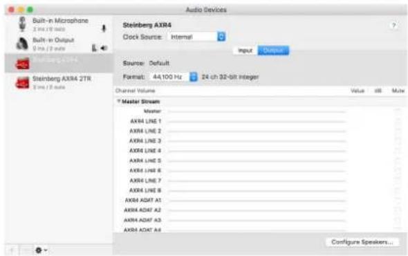 STEINBERG AXR4T - Selection du taux d'échantillonnage (Mac) Selection de l'horloge source (Mac) - 1