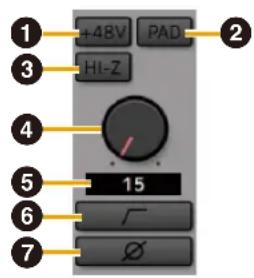 STEINBERG AXR4T - Section des Paramètres d'entrée— Préampli micro - 1