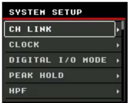 STEINBERG AXR4T - Écran SYSTEM SETUP - 1