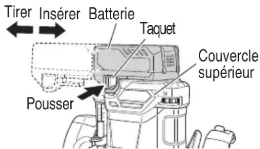 HiKOKI M3612DA - PROCESS DE DÉPOSE ET INSTALLATION DE LA BATTERIE - 1