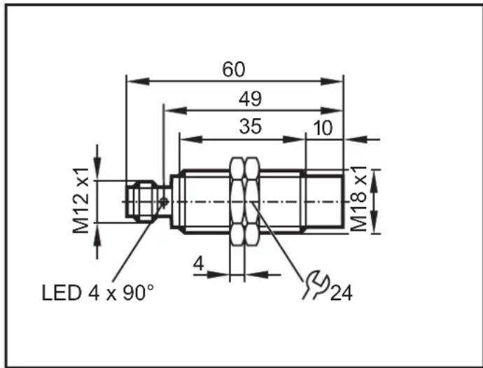 IFM DI5030 - Schéma d'encombrement - 1