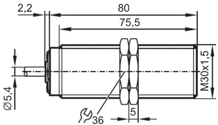 2,2 80 75,5 Ø5,4 M30x1,5 36 5