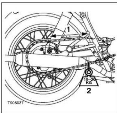 TRIUMPH Bonneville (2007) - Contrôle de l'usure de la chaine - 1